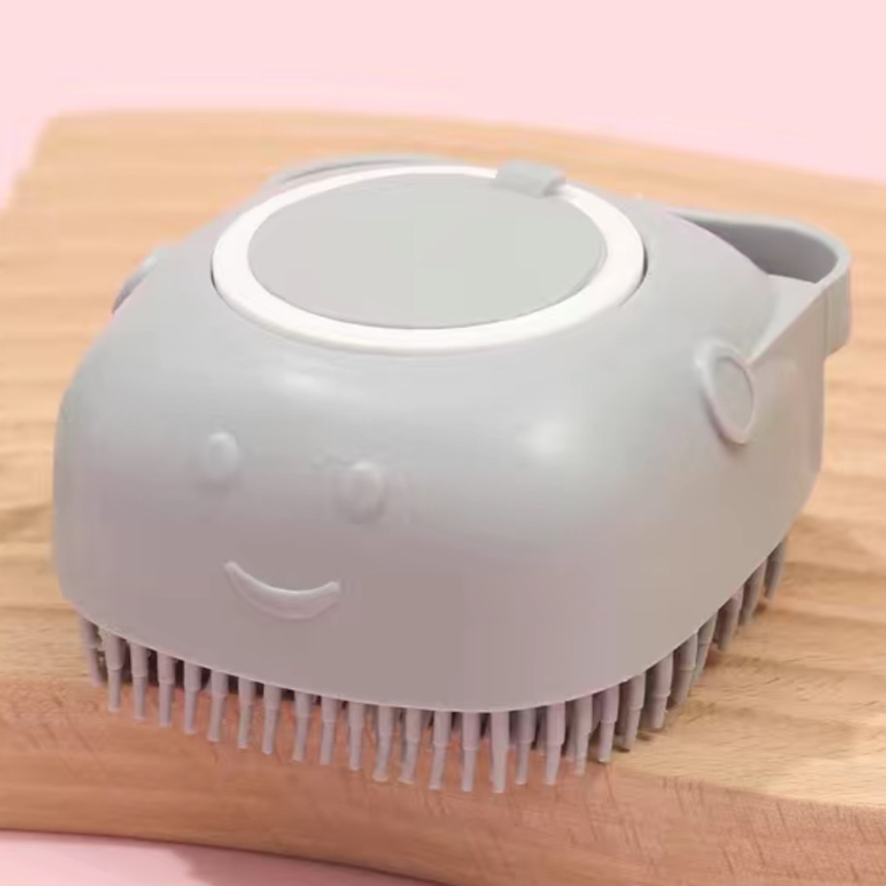 🛍️Gray pet shampoo brush/dispenser for dogs and cats